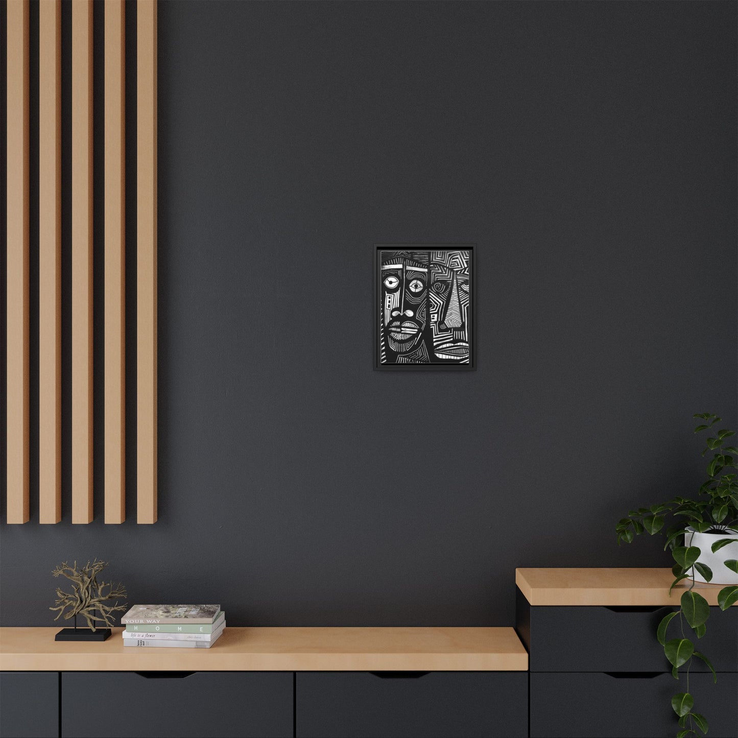 Framed Canvas Print — Abstract Faces No. 2