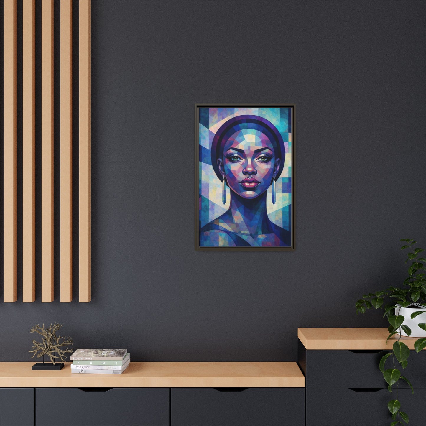 Framed Canvas Print — Blue Beauty 1