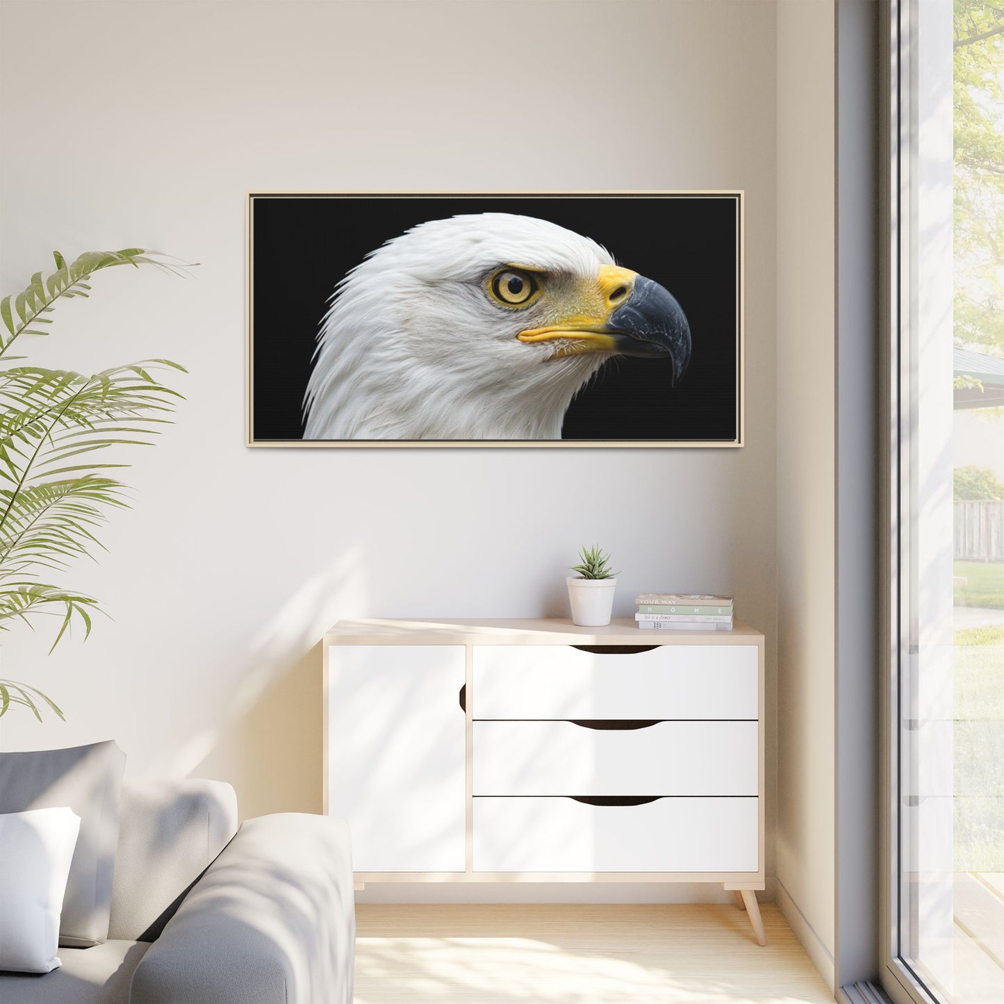 Framed Canvas Print — Fish Eagle In Colour
