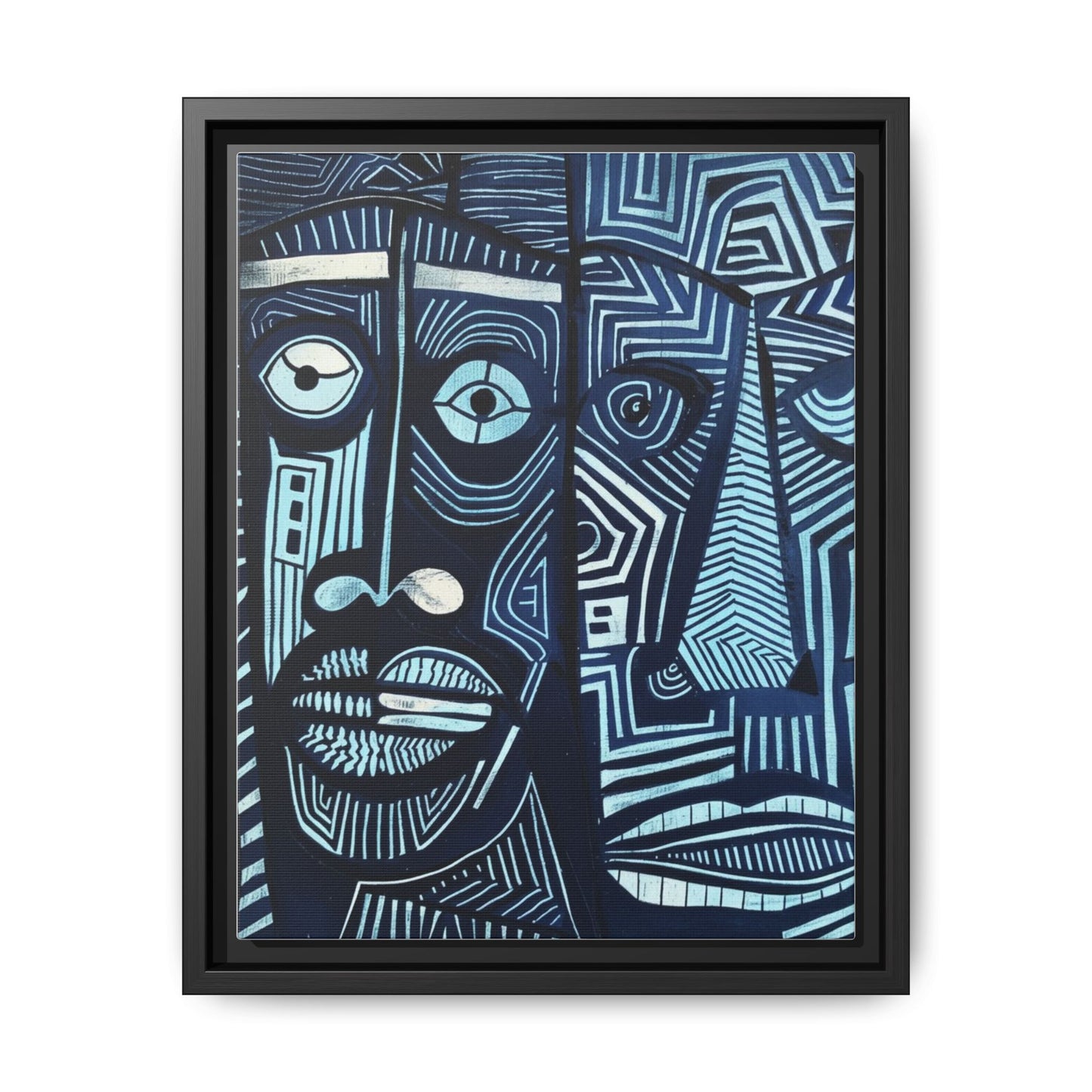 Framed Canvas Print — Abstract Faces No. 4