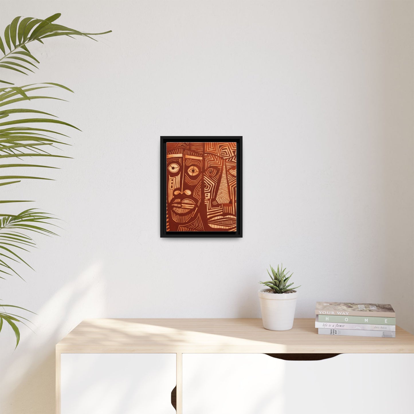 Framed Canvas Print — Abstract Faces No. 4