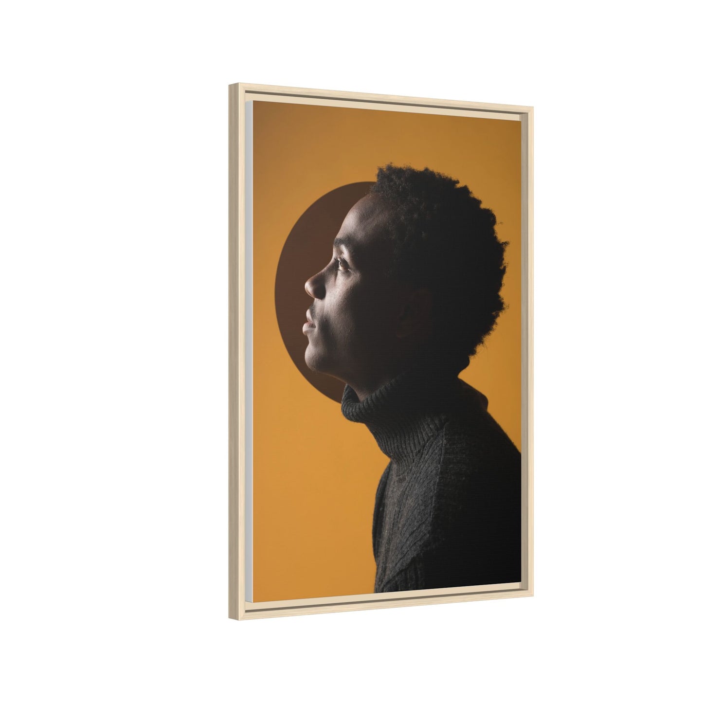 Framed Canvas Print — Profile of Young Man