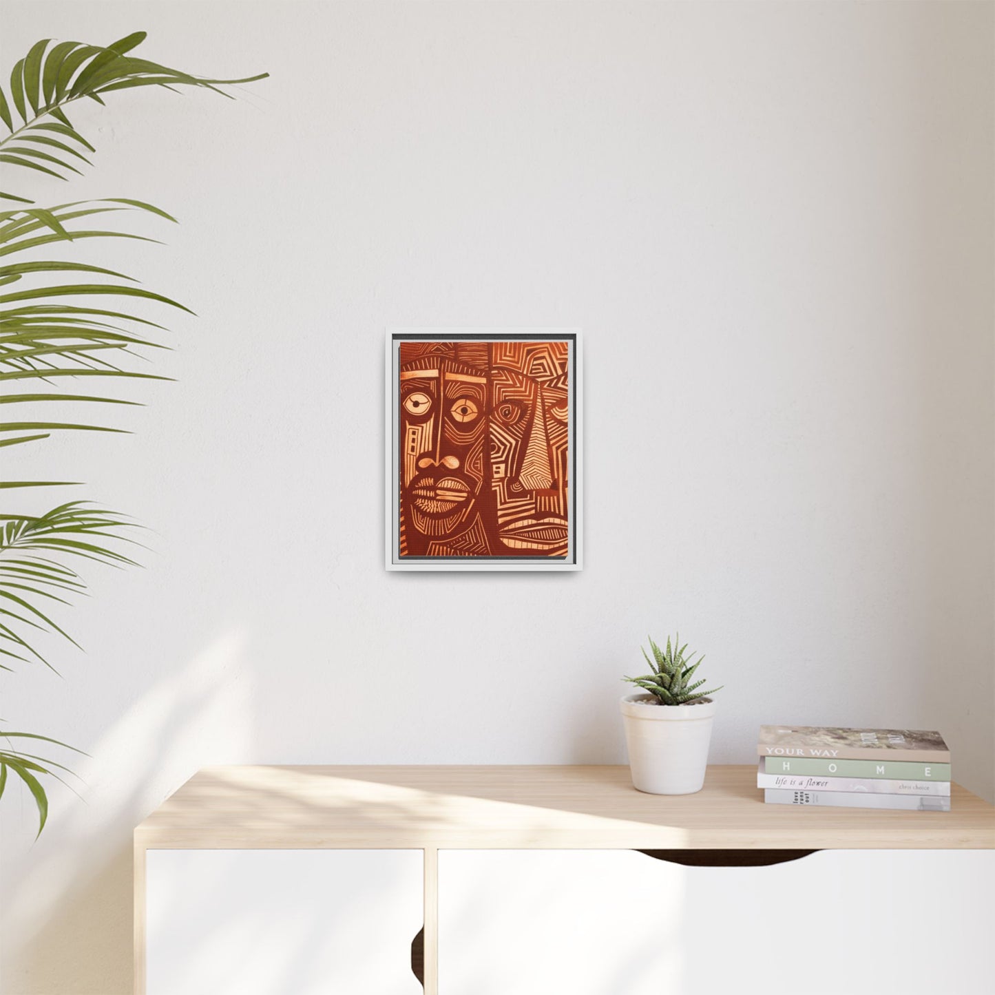 Framed Canvas Print — Abstract Faces No. 4
