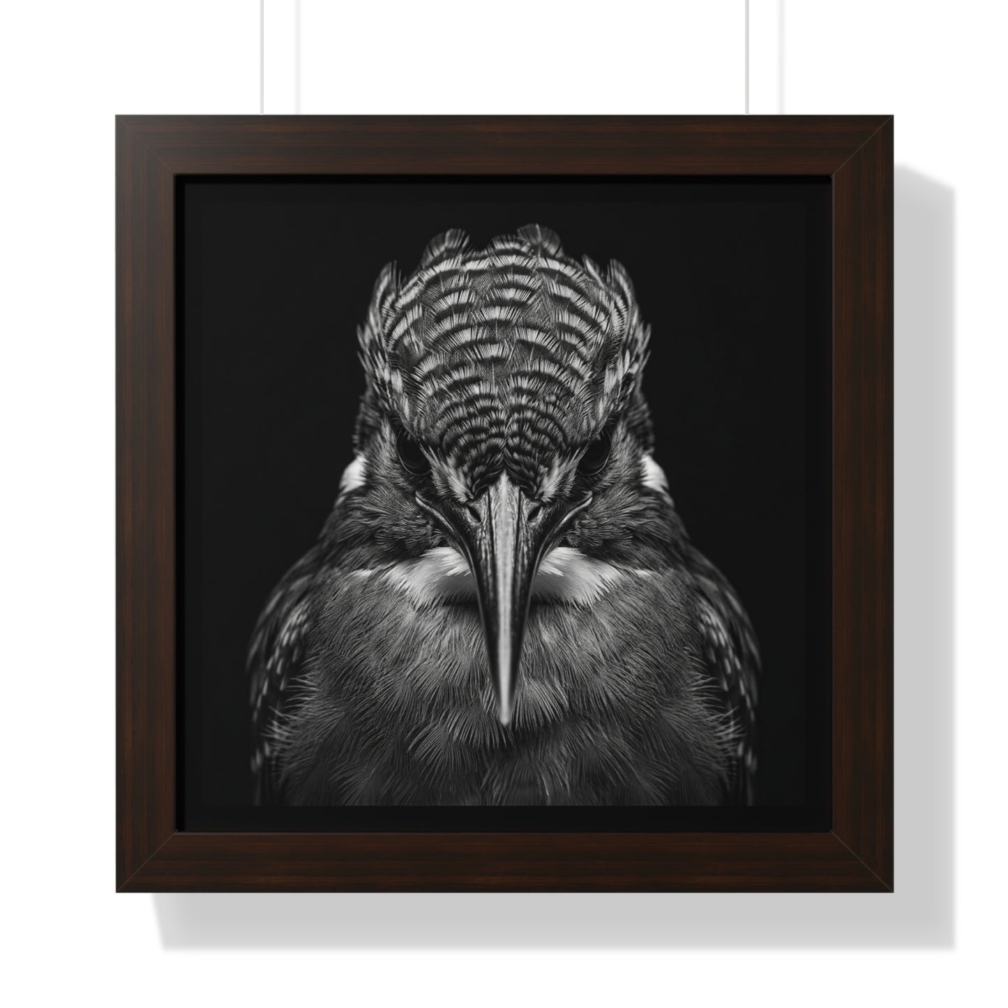Framed Art Print – Malachite Kingfisher In Black