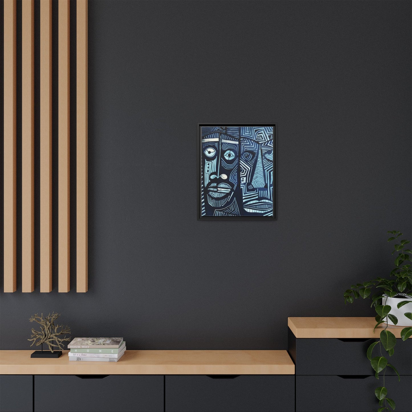 Framed Canvas Print — Abstract Faces No. 4