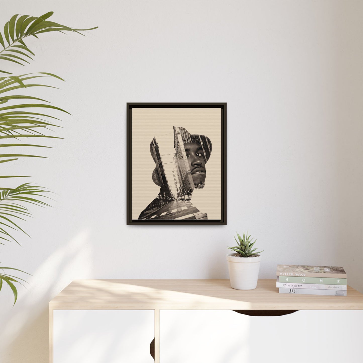 Framed Canvas Print — Young Man With Cap