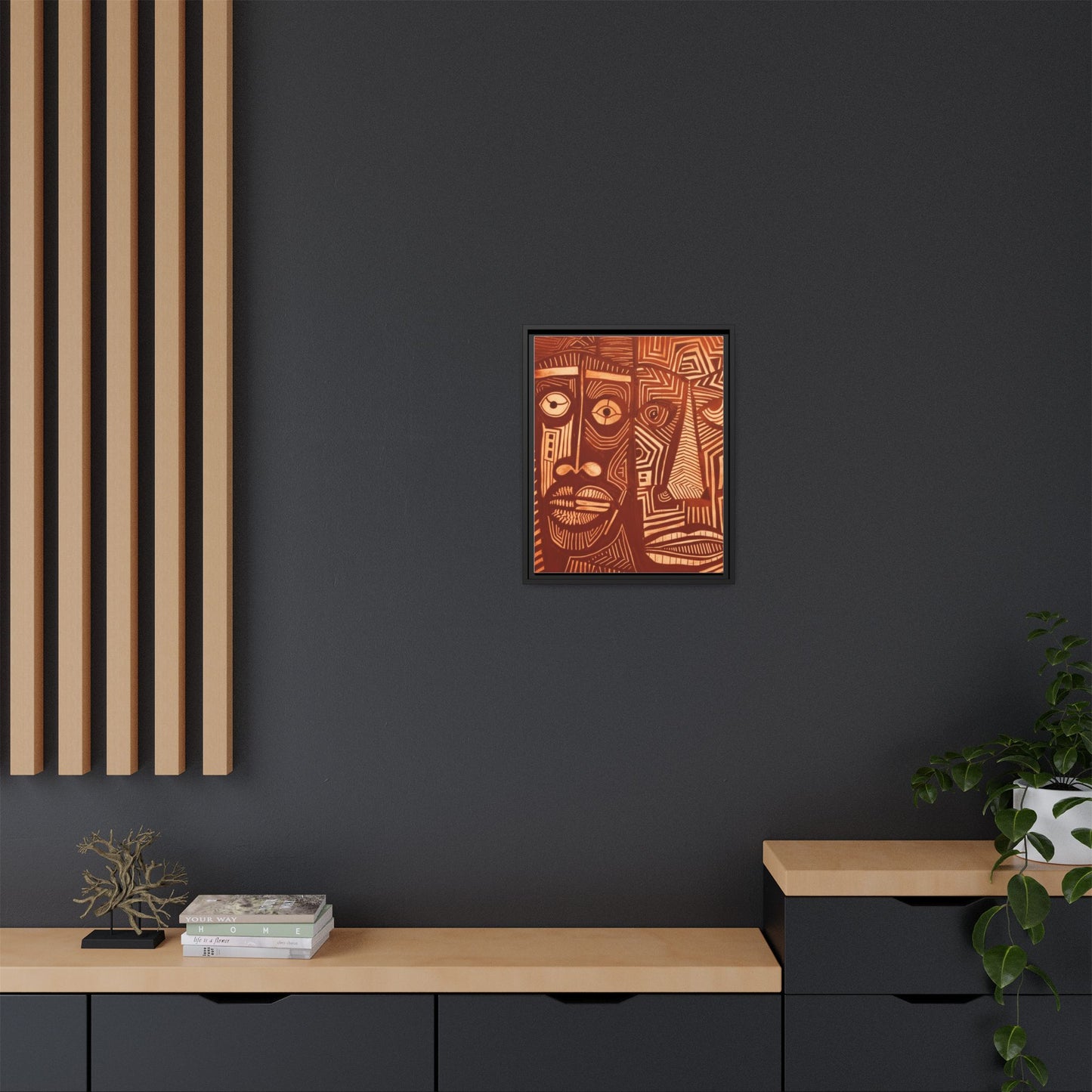 Framed Canvas Print — Abstract Faces No. 4