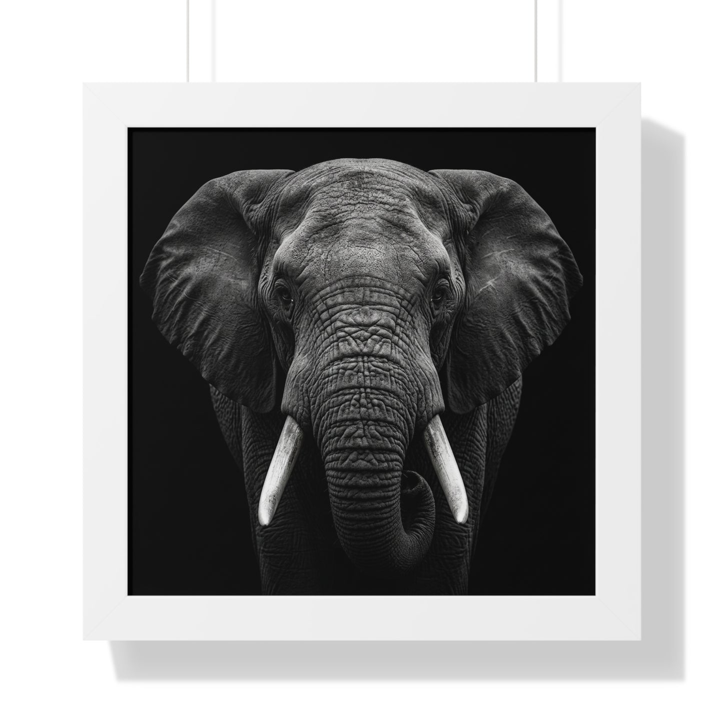 Framed Art Print – Elephant In Black