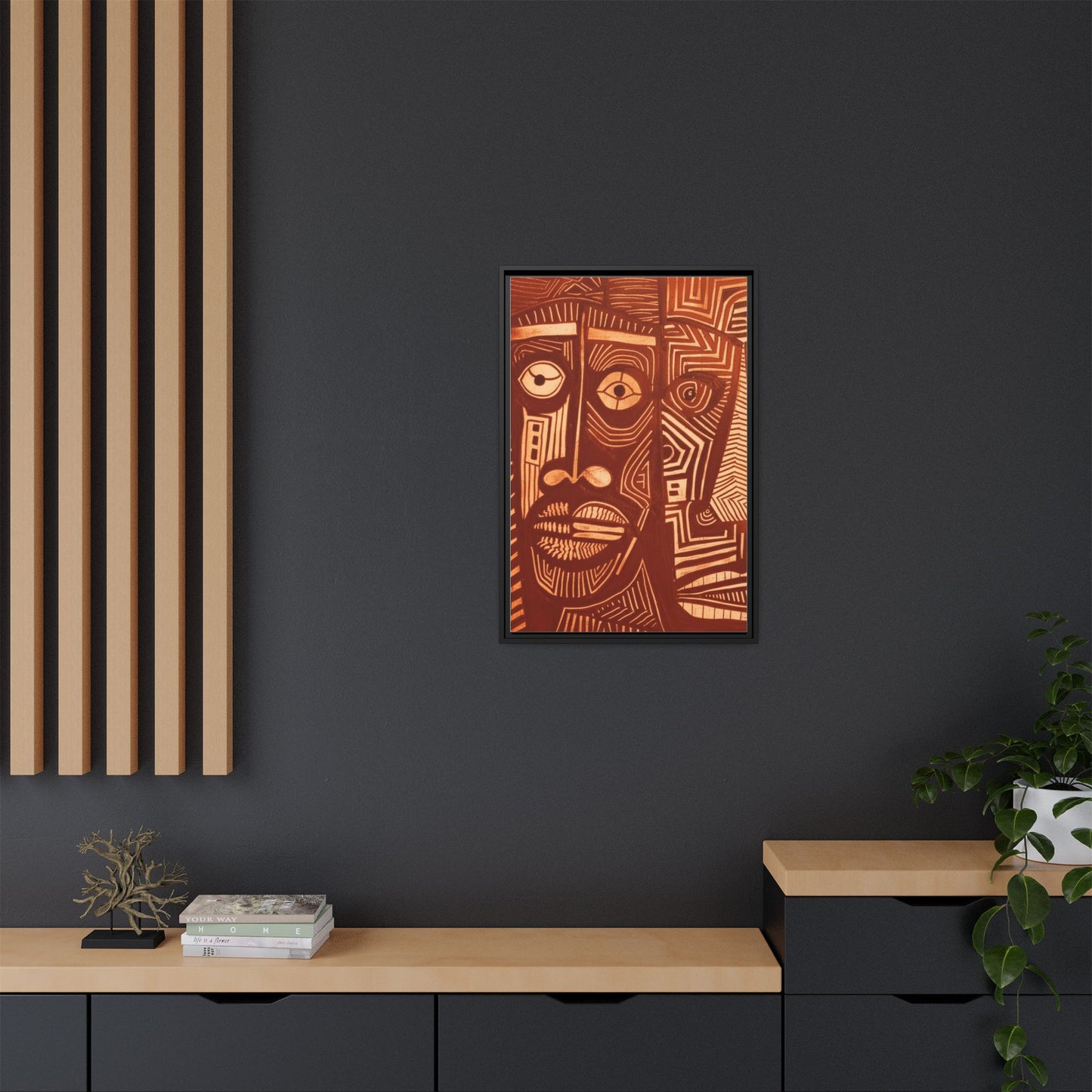 Framed Canvas Print — Abstract Faces No. 4