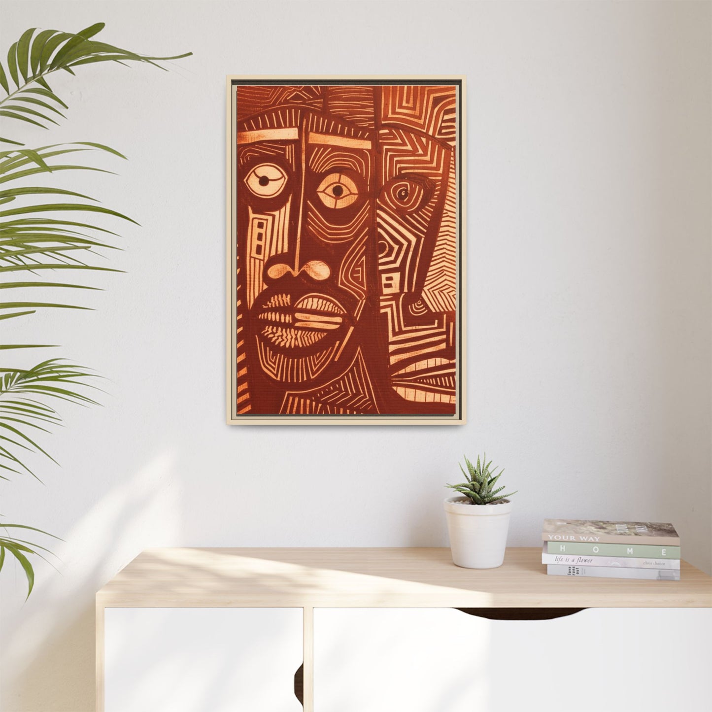 Framed Canvas Print — Abstract Faces No. 4