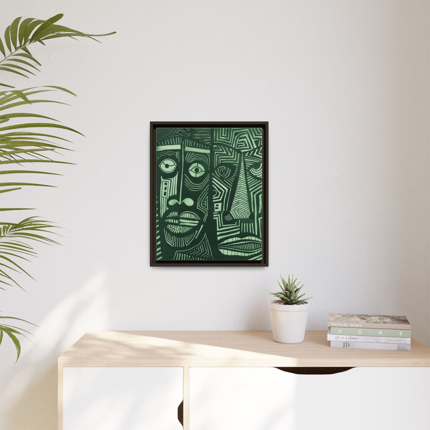 Framed Canvas Print — Abstract Faces No. 1