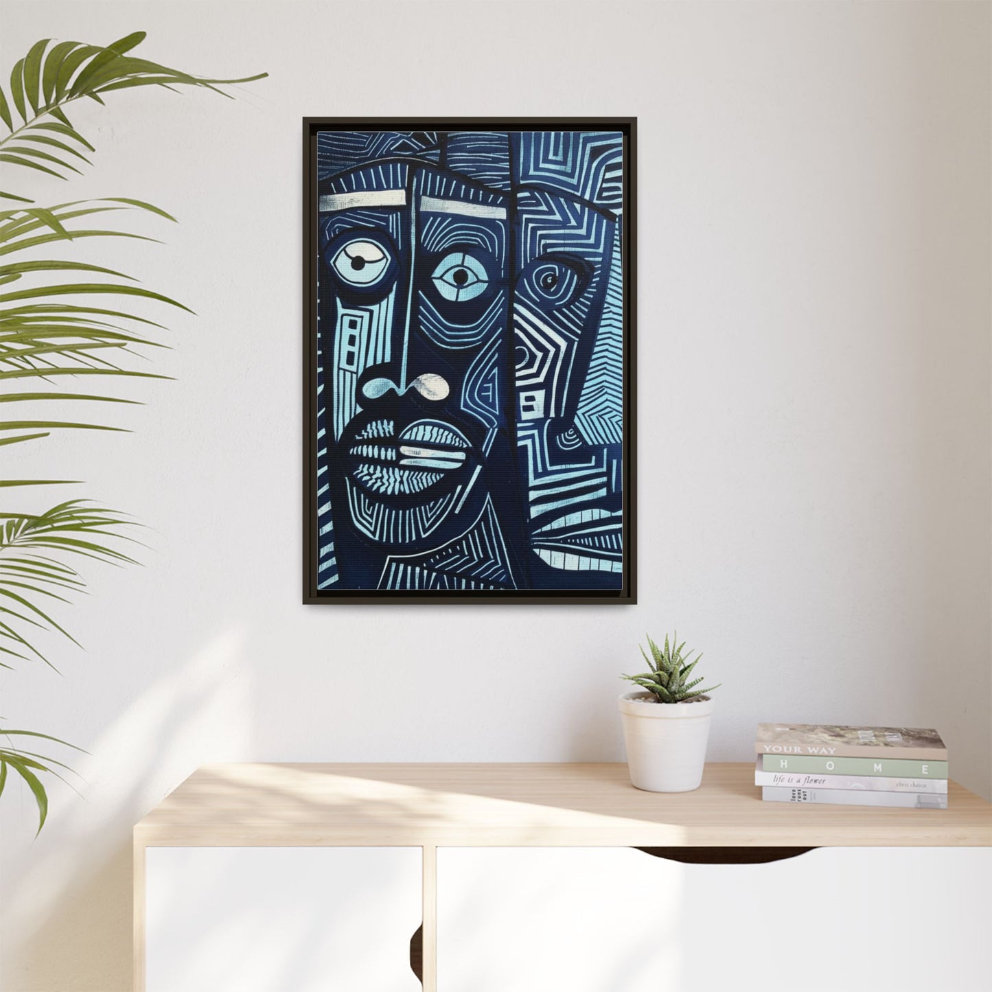 Framed Canvas Print — Abstract Faces No. 4