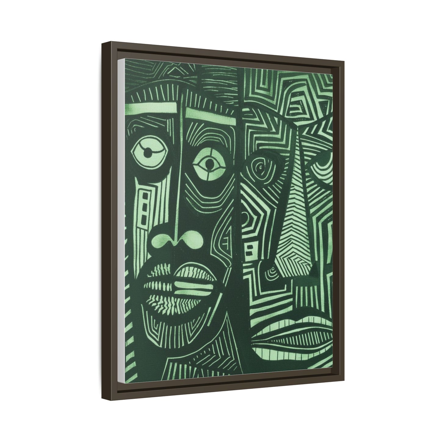 Framed Canvas Print — Abstract Faces No. 1