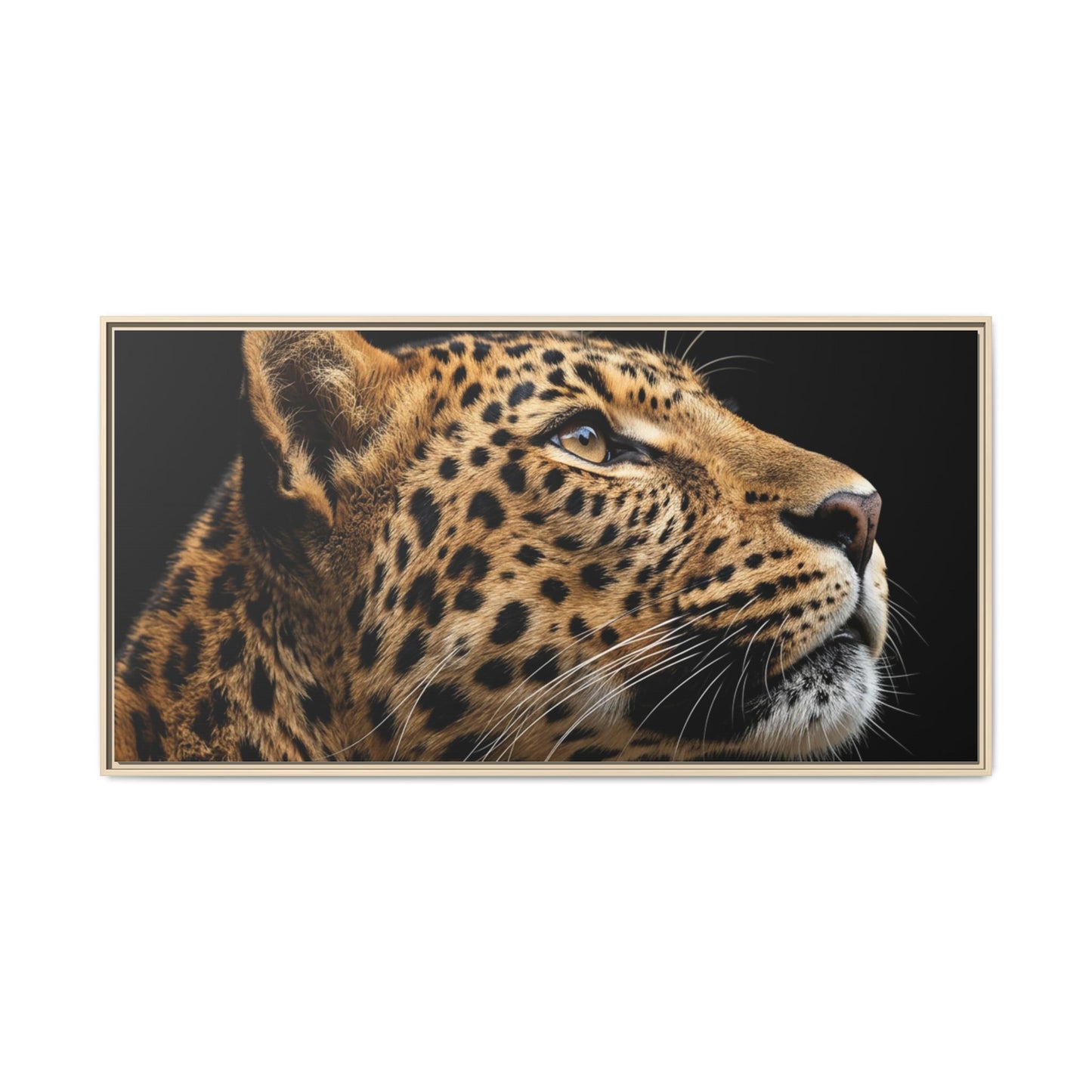 Framed Canvas Print — Leopard In Colour