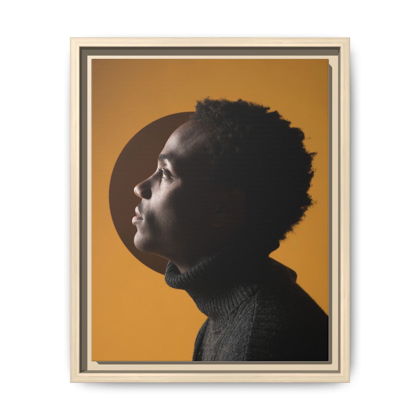 Framed Canvas Print — Profile of Young Man