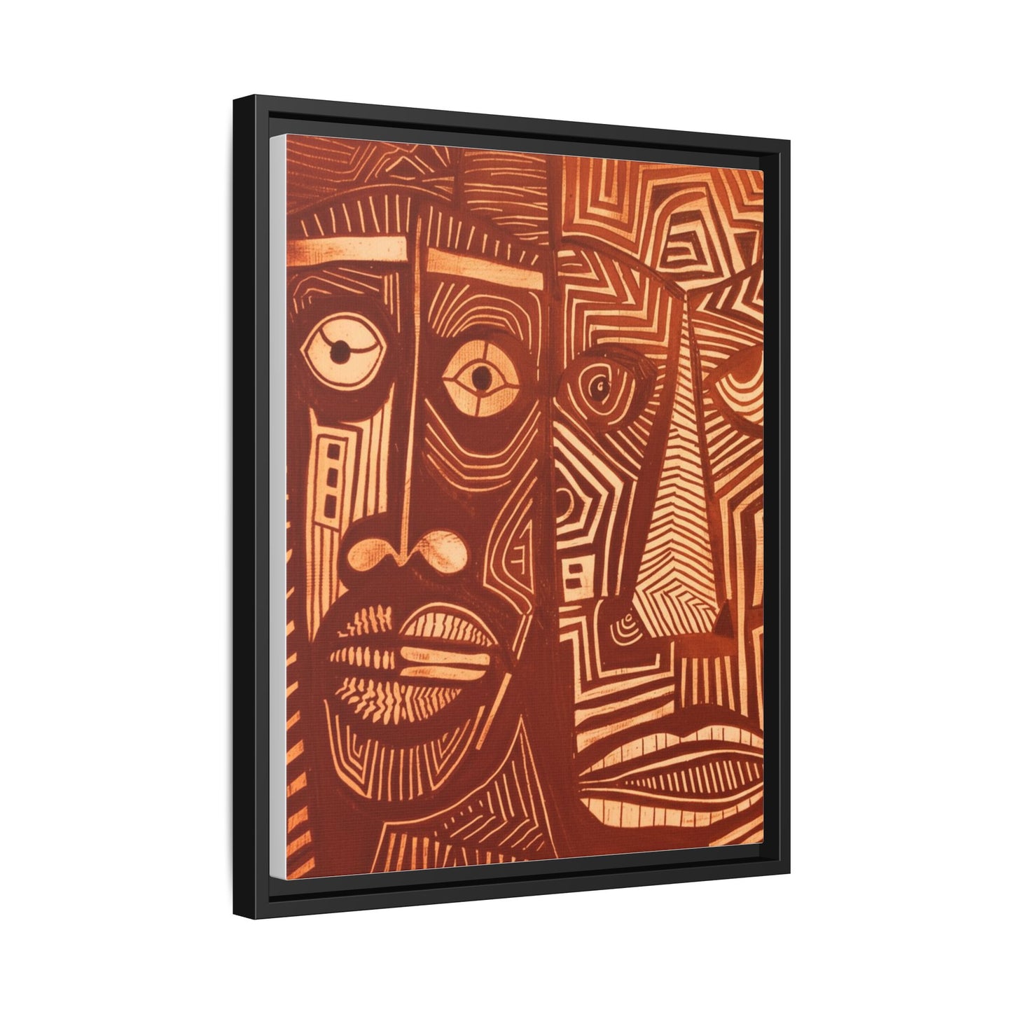 Framed Canvas Print — Abstract Faces No. 4