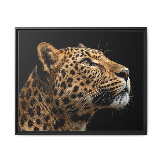 Framed Canvas Print — Leopard In Colour