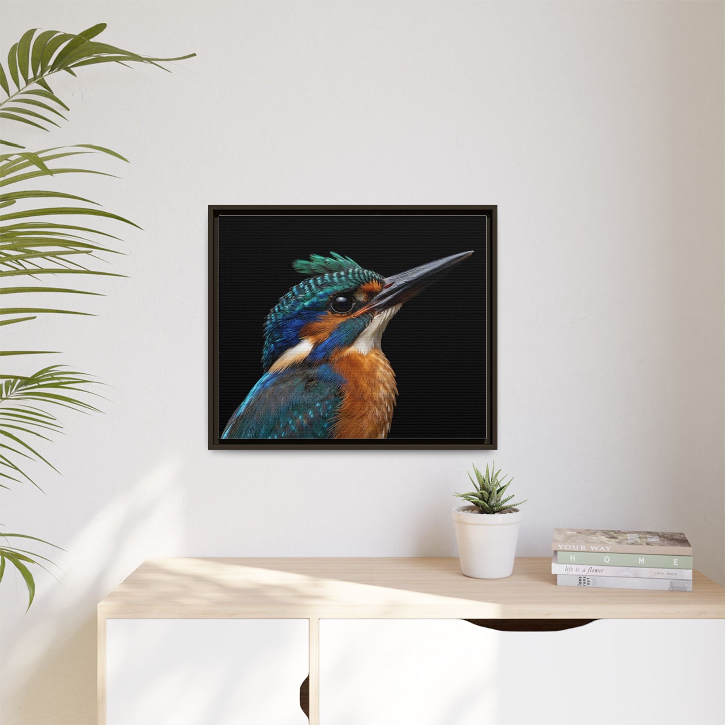 Framed Canvas Print — Malachite Kingfisher In Colour