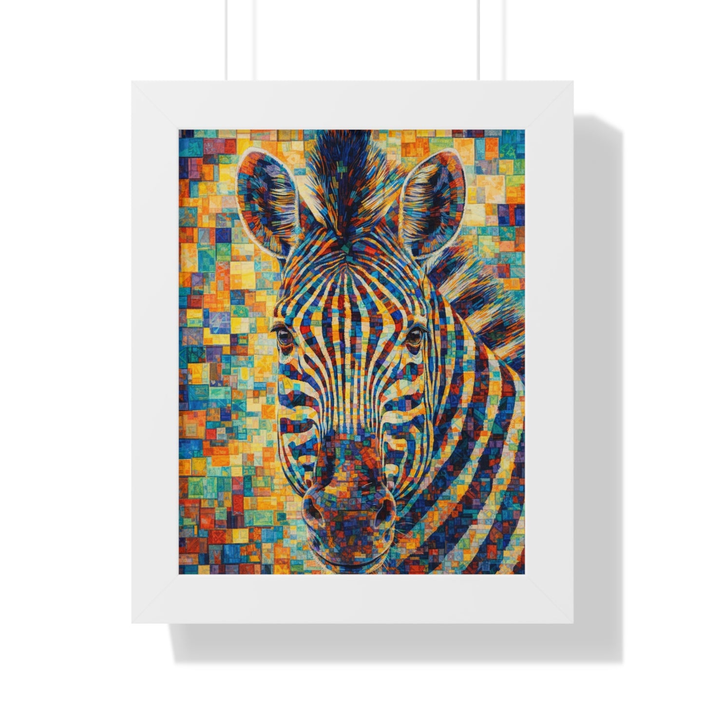 Framed Print — Zebra Cubism