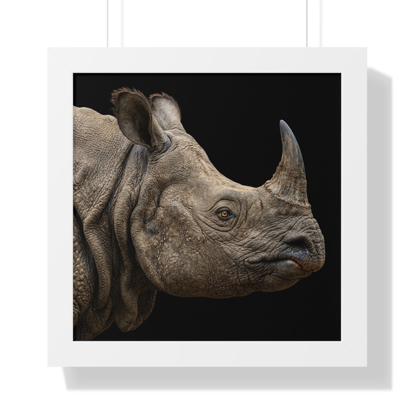 Framed Art Print –  Rhinoceros In Colour