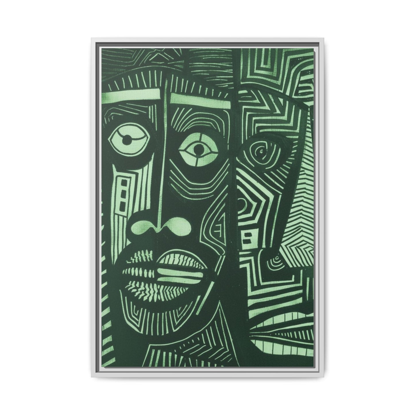 Framed Canvas Print — Abstract Faces No. 1