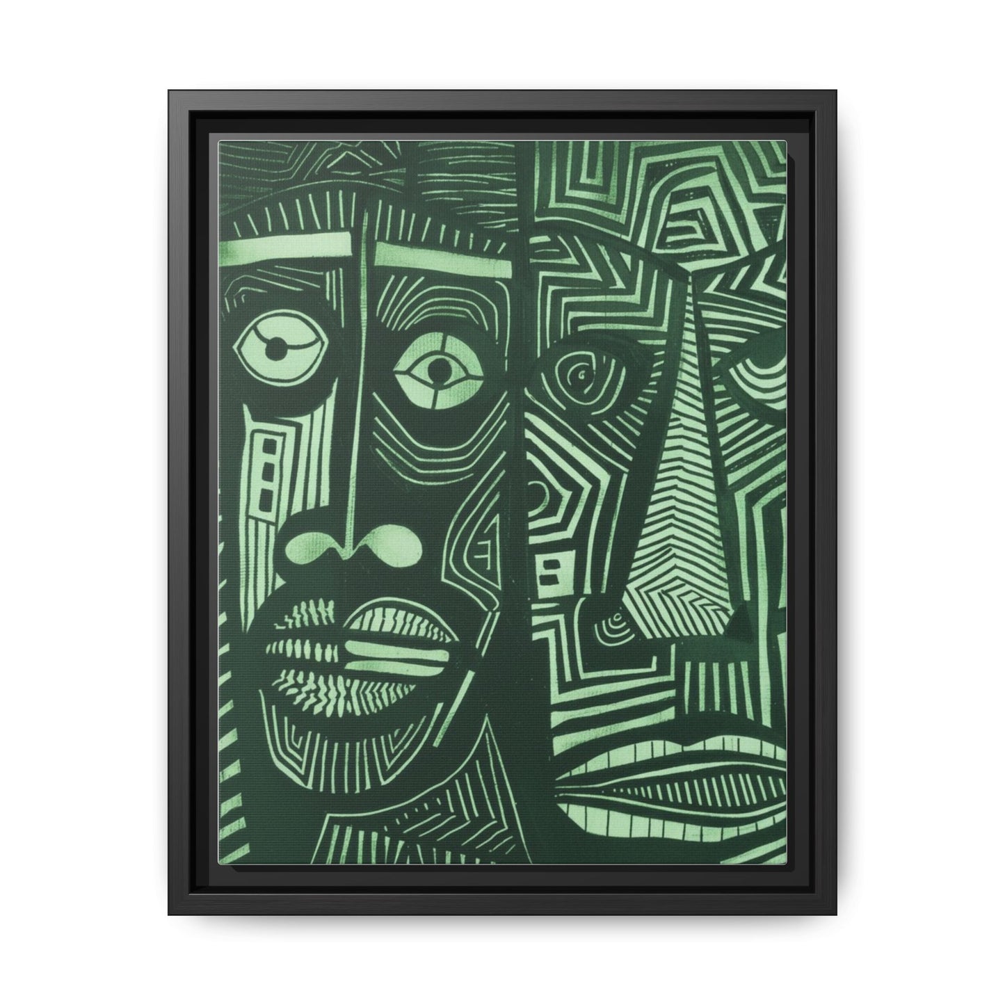 Framed Canvas Print — Abstract Faces No. 1