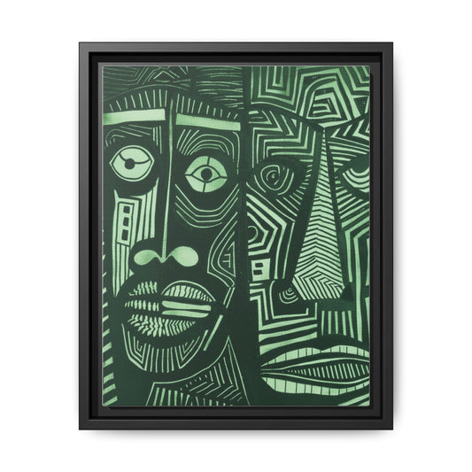 Framed Canvas Print — Abstract Faces No. 1