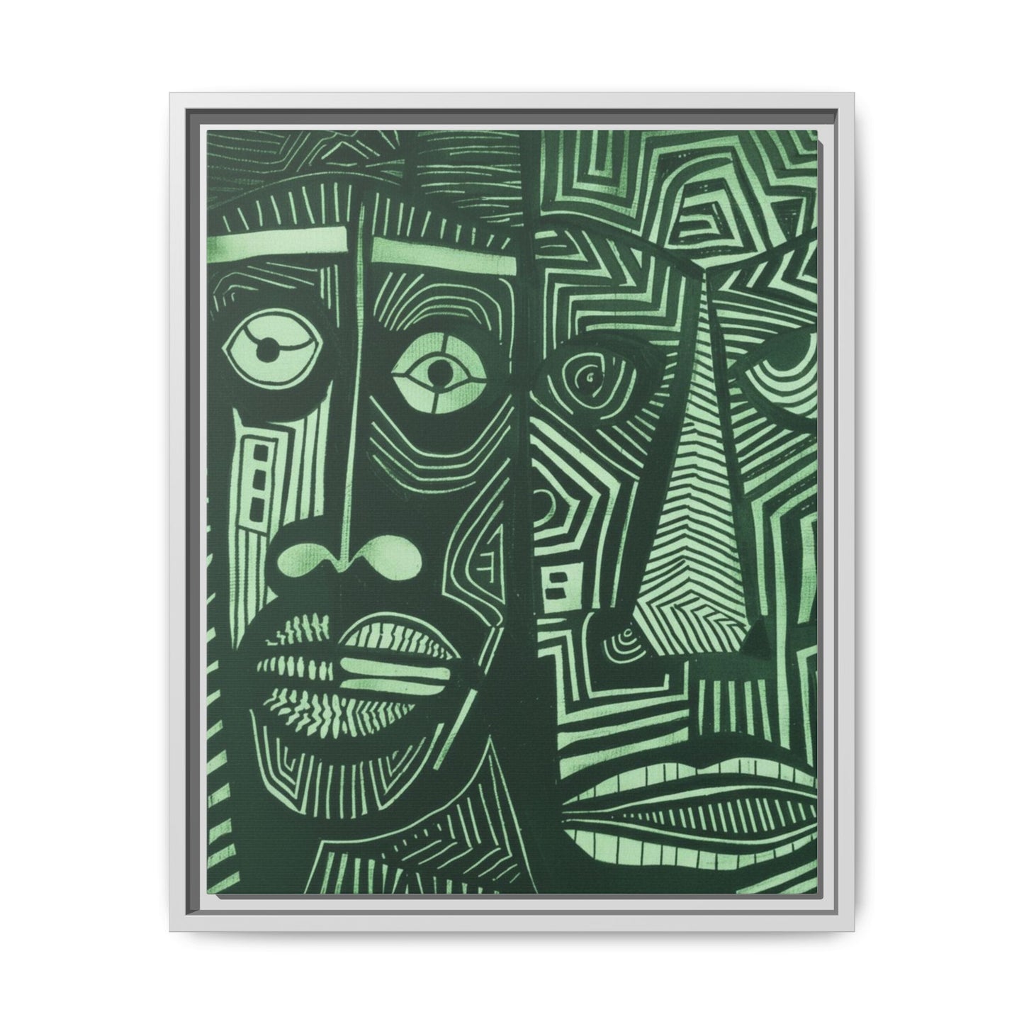 Framed Canvas Print — Abstract Faces No. 1