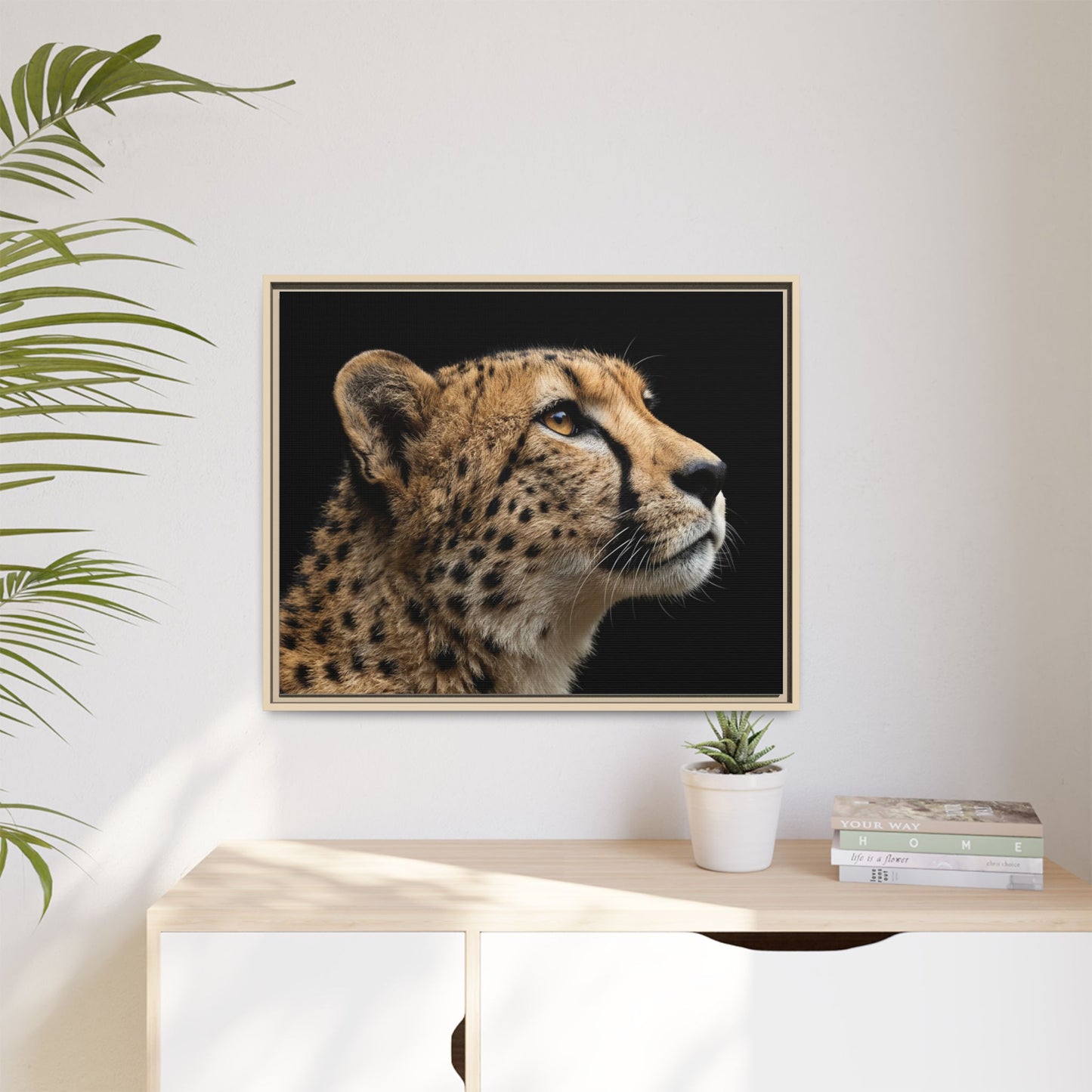 Framed Canvas Print — Cheetah In Colour