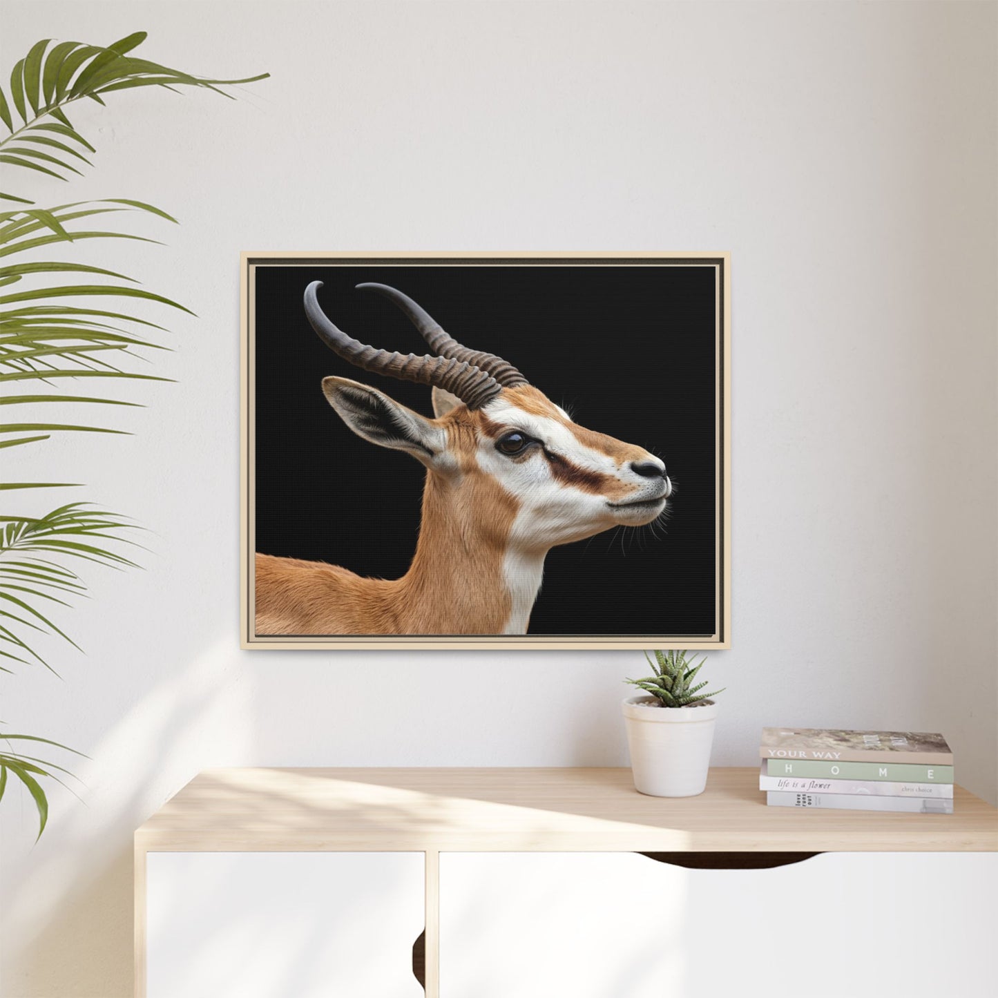 Framed Canvas Print — Afrikan Springbok In Colour