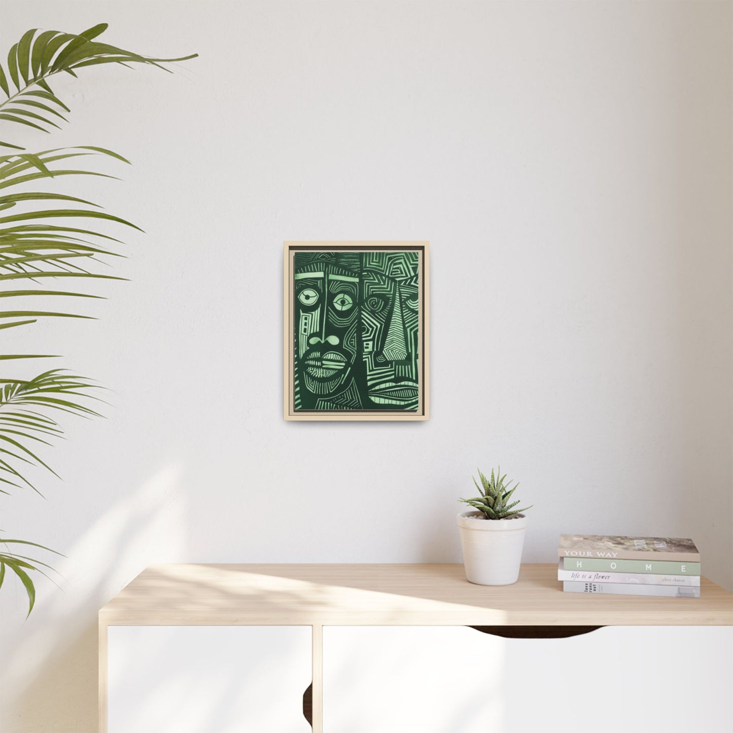 Framed Canvas Print — Abstract Faces No. 1