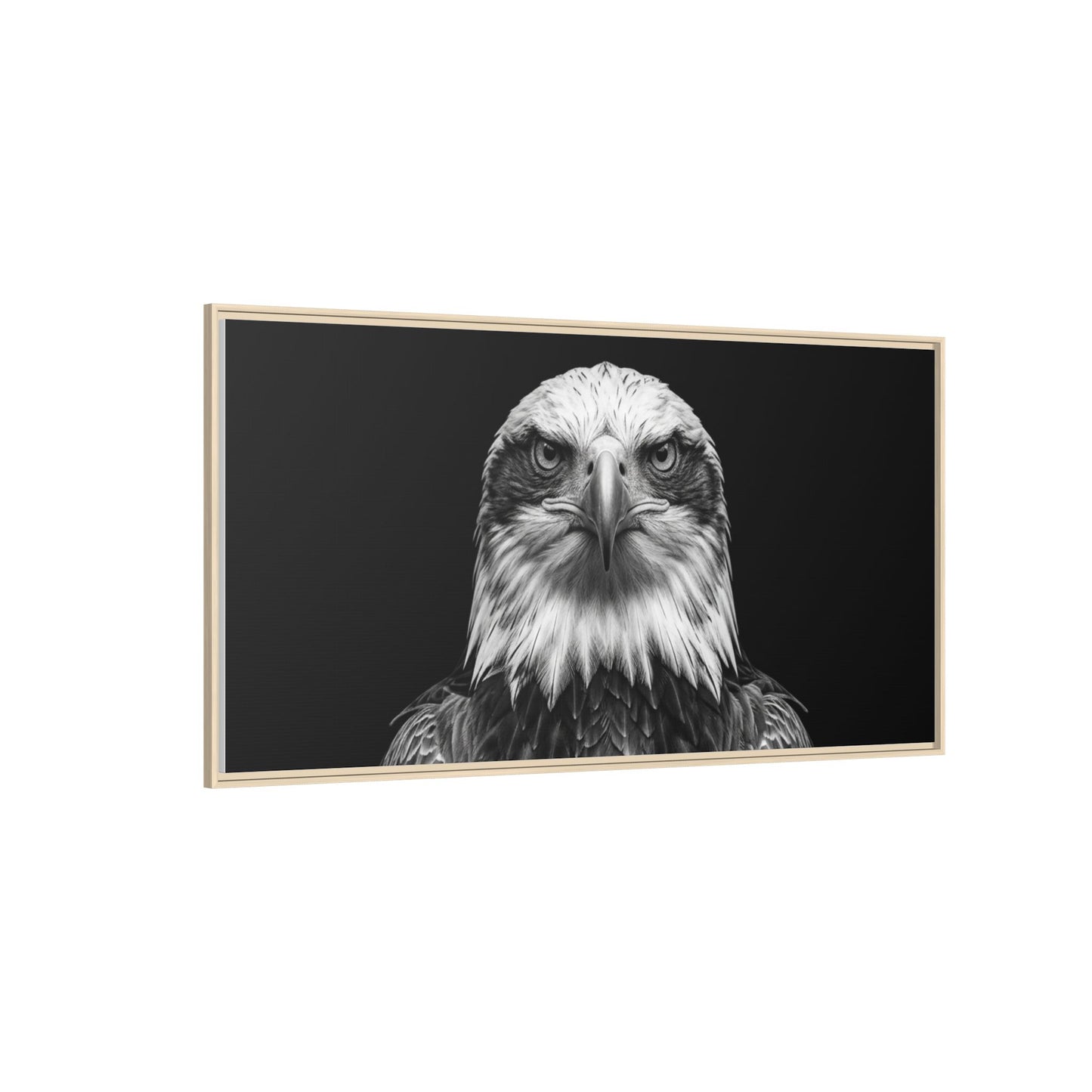 Framed Canvas Print — Fish Eagle In Black