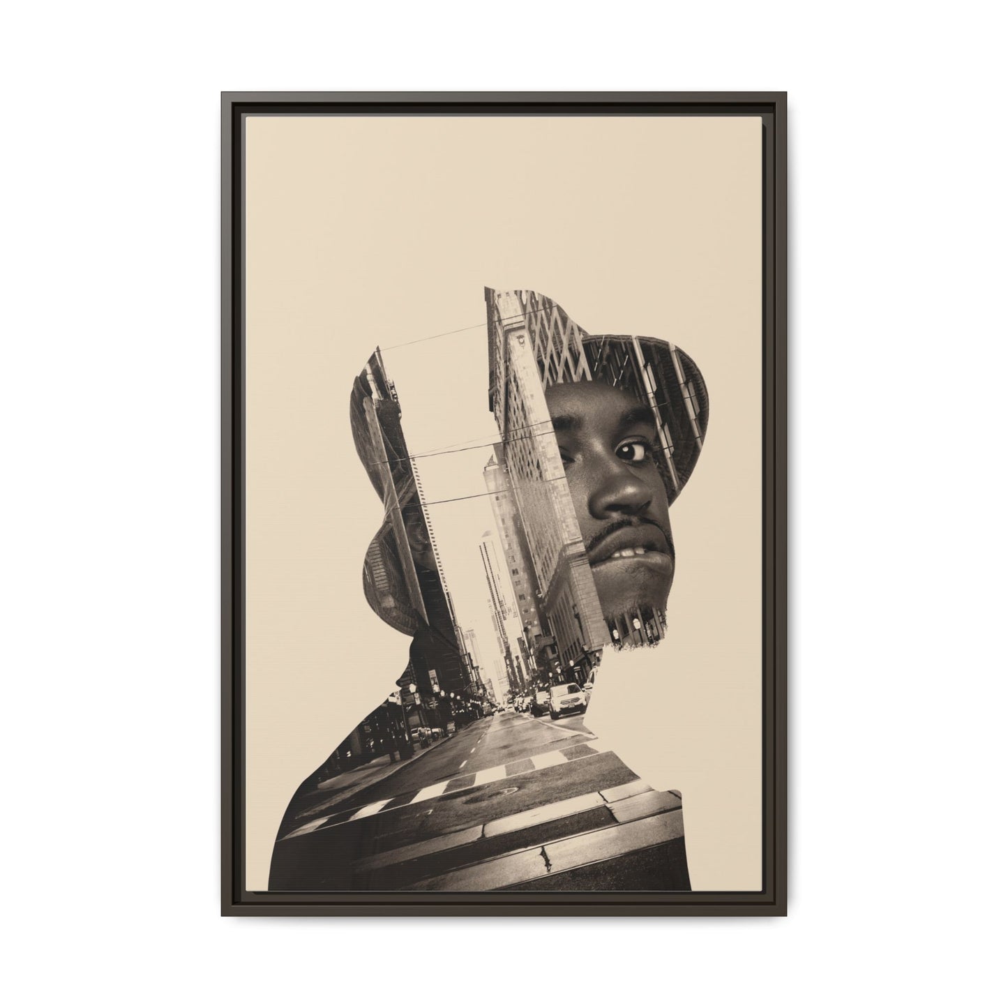 Framed Canvas Print — Young Man With Cap