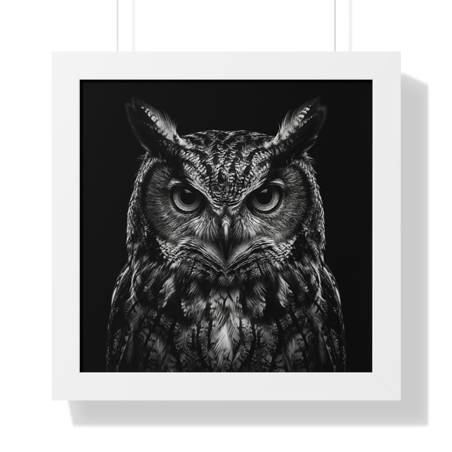 Framed Art Print – Scops Owl In Black