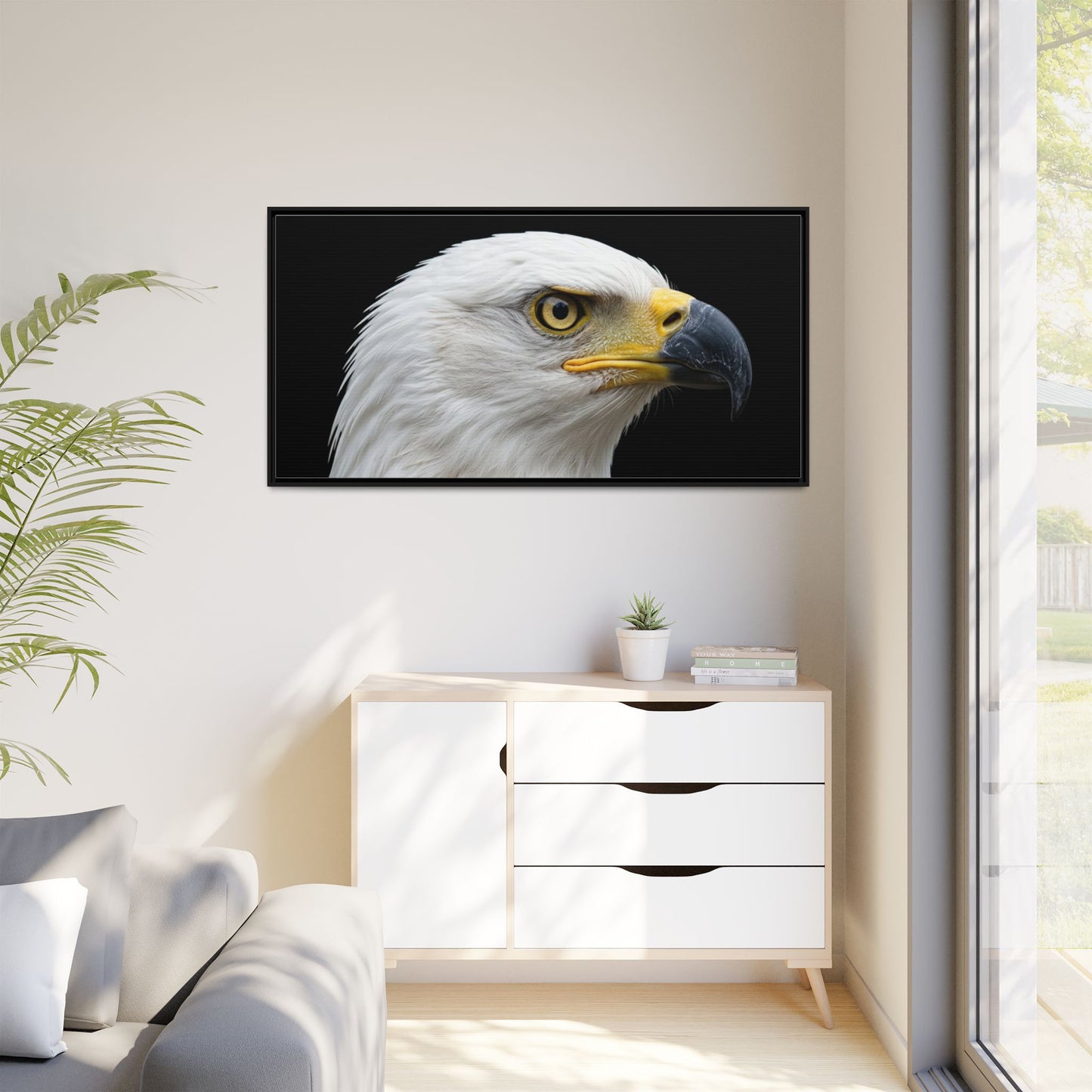 Framed Canvas Print — Fish Eagle In Colour