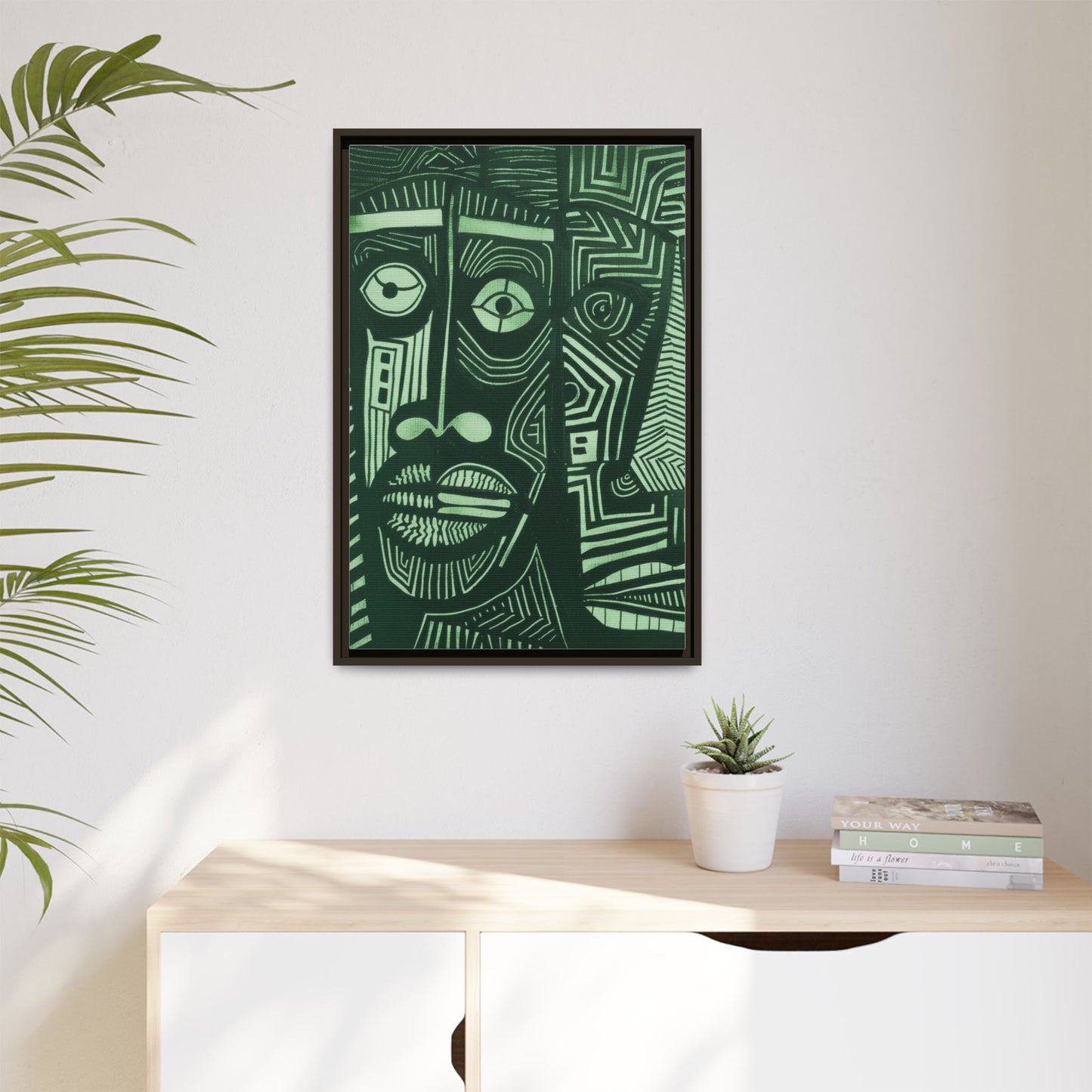 Framed Canvas Print — Abstract Faces No. 1
