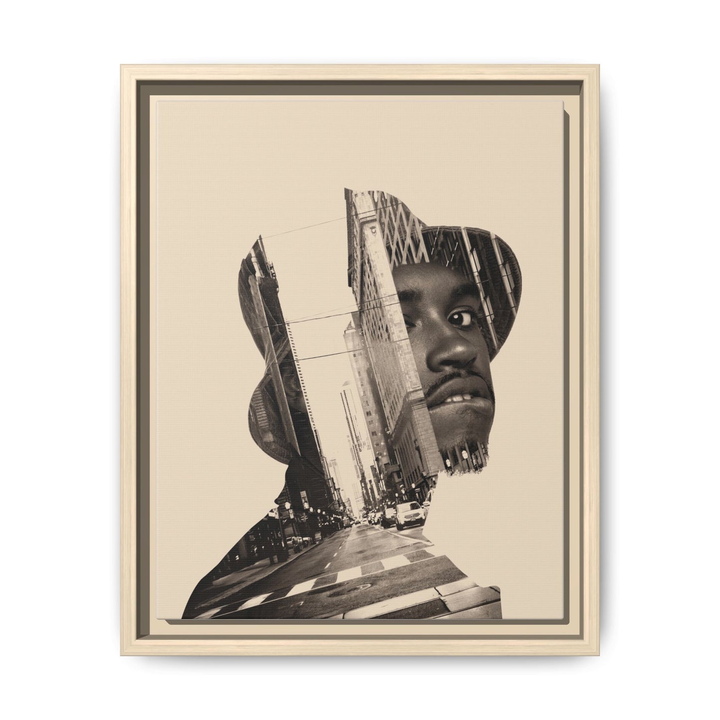 Framed Canvas Print — Young Man With Cap