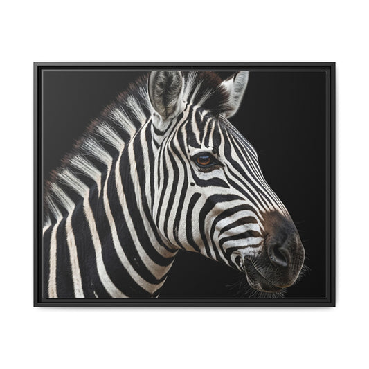 Framed Canvas Print — Zebra In Colour