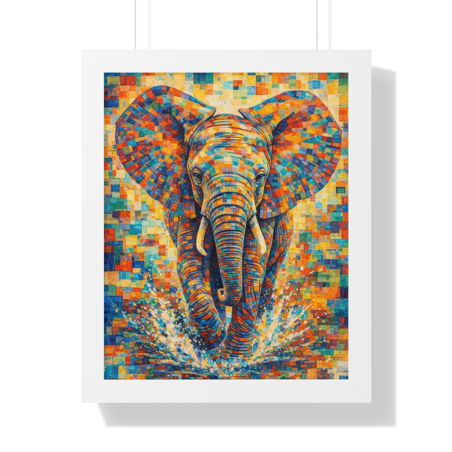 Framed Print — Elephant Cubism