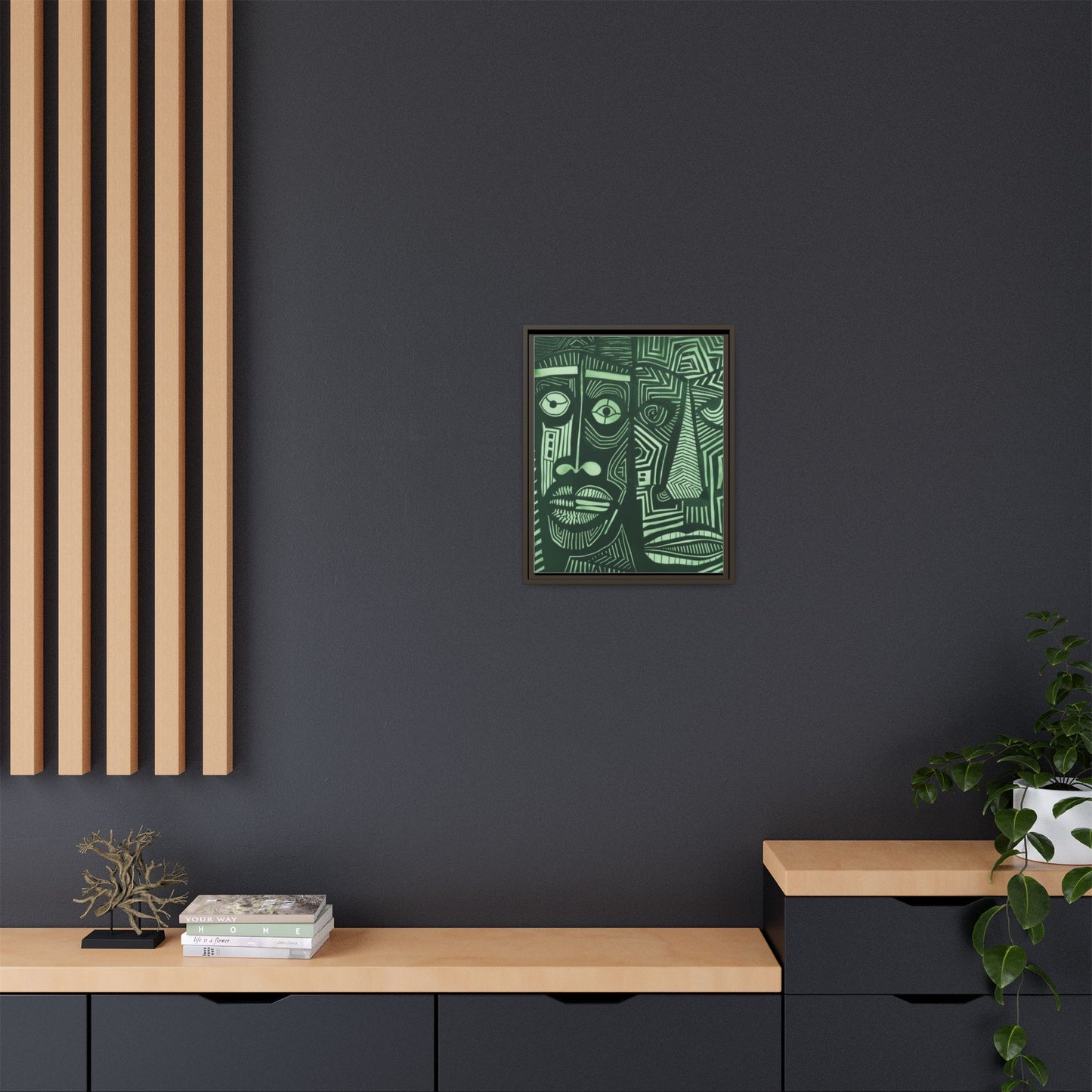 Framed Canvas Print — Abstract Faces No. 1