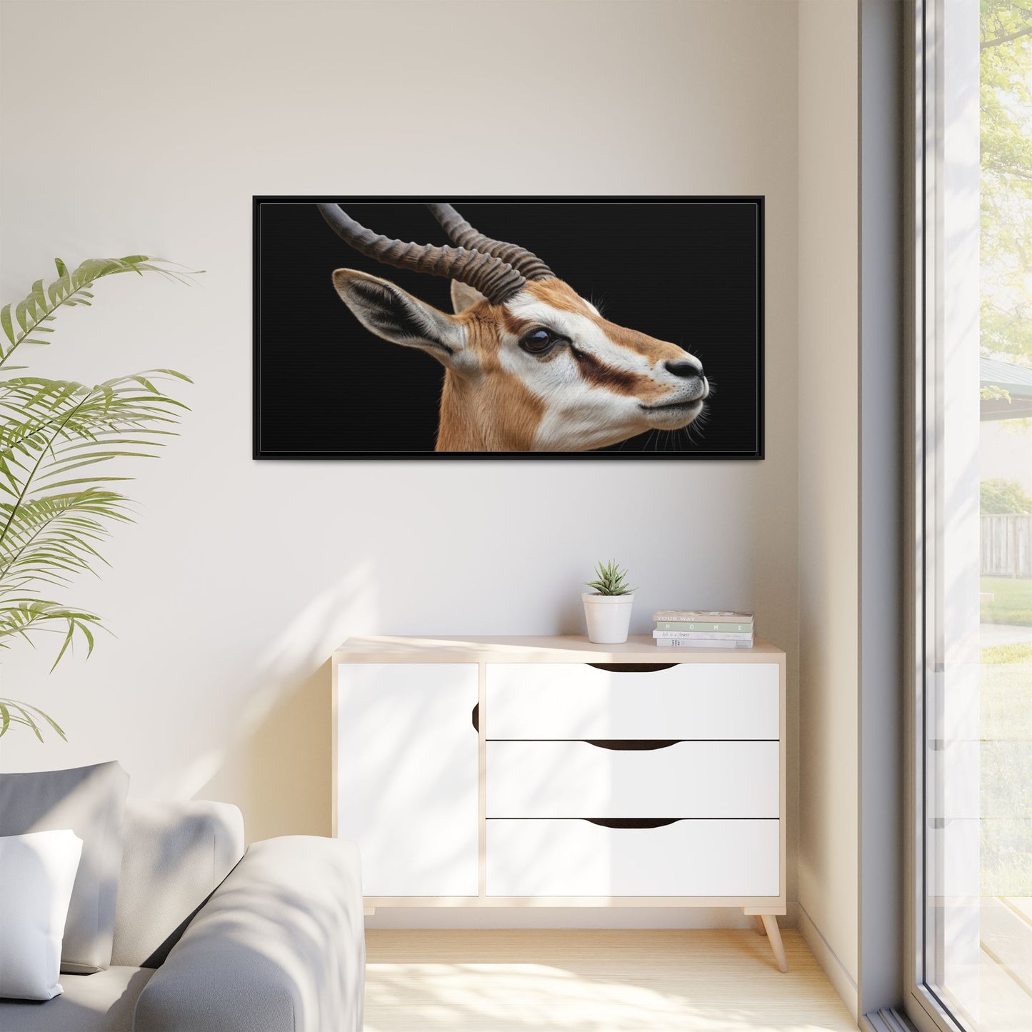 Framed Canvas Print — Afrikan Springbok In Colour