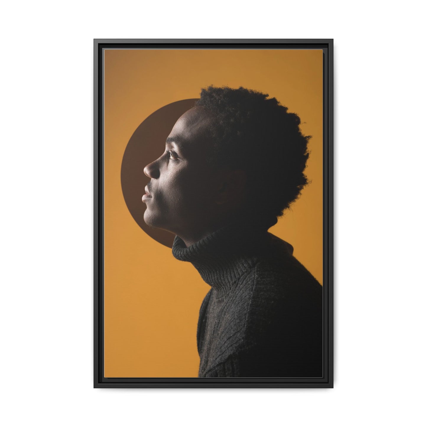 Framed Canvas Print — Profile of Young Man