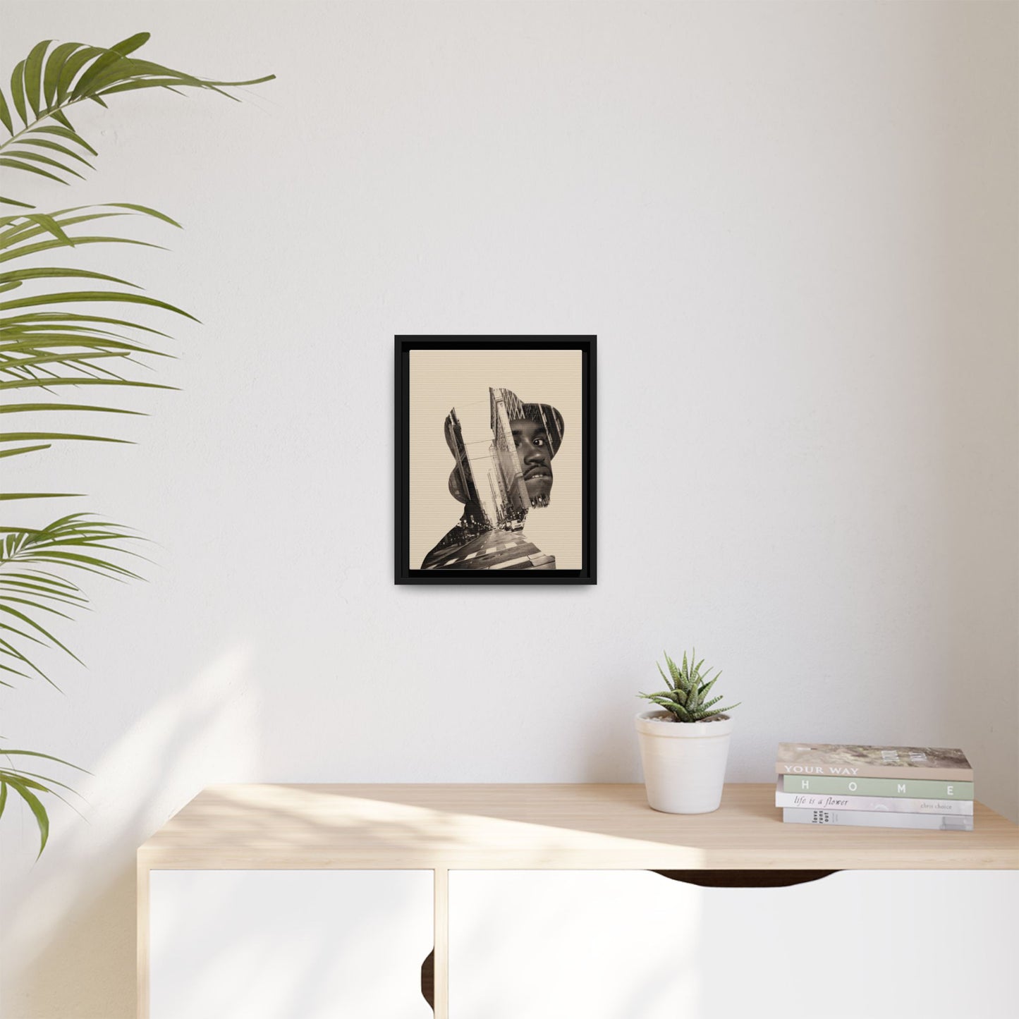 Framed Canvas Print — Young Man With Cap