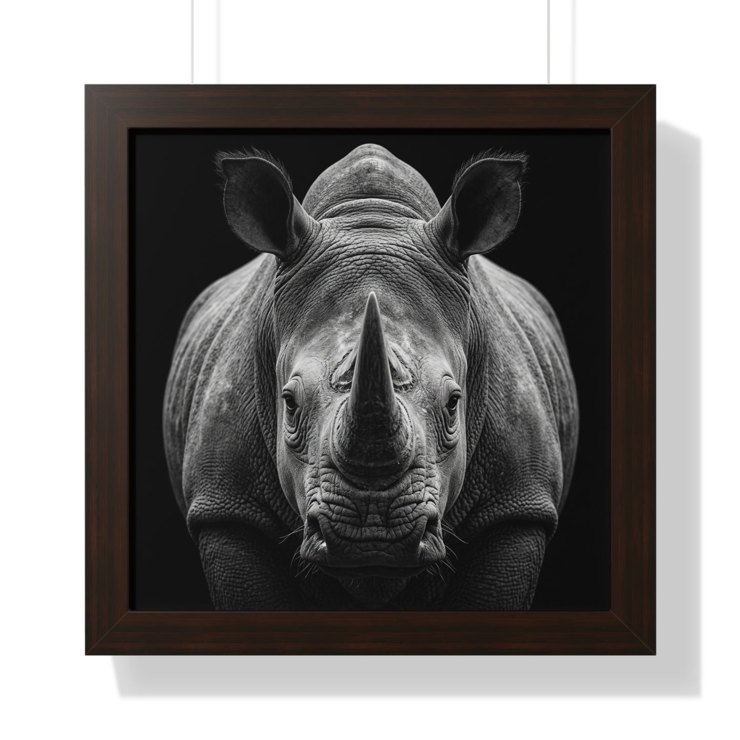 Framed Art Print –  Rhinoceros In Black