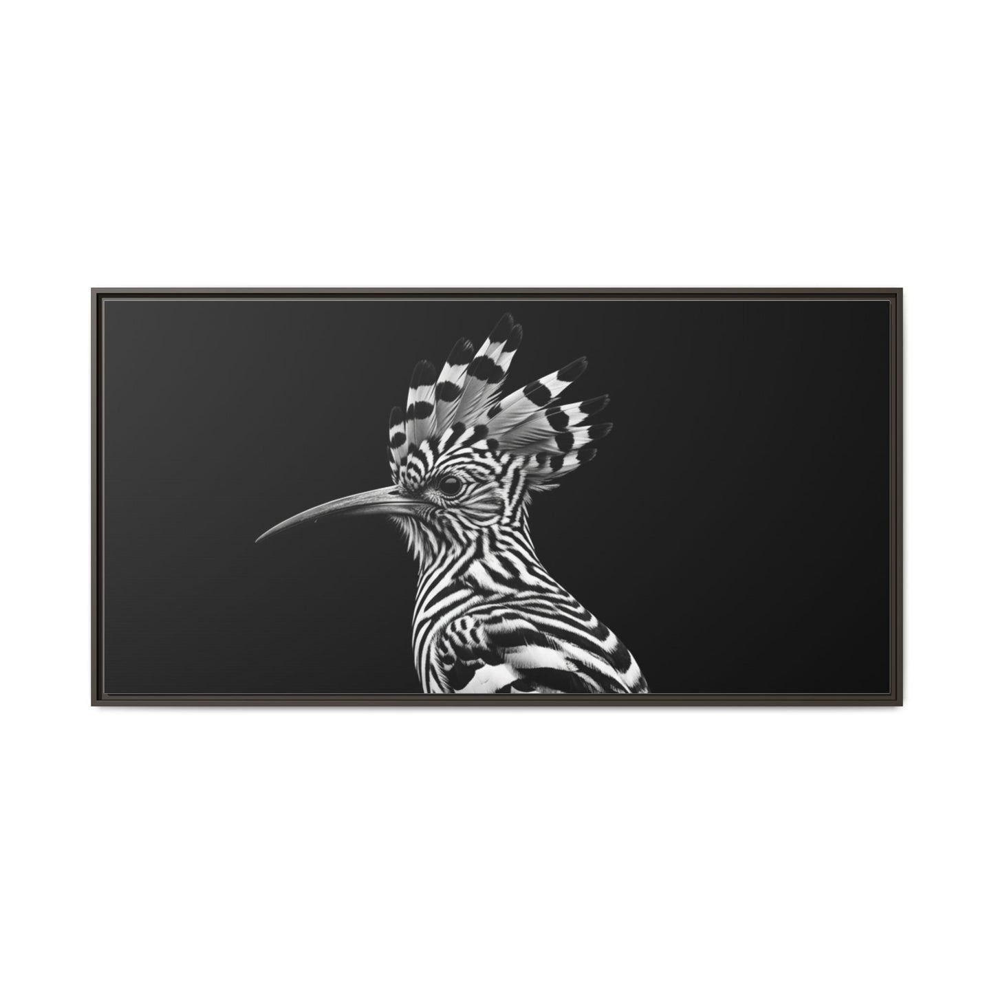 Framed Canvas Print — Afrikan Hoopoe In Black
