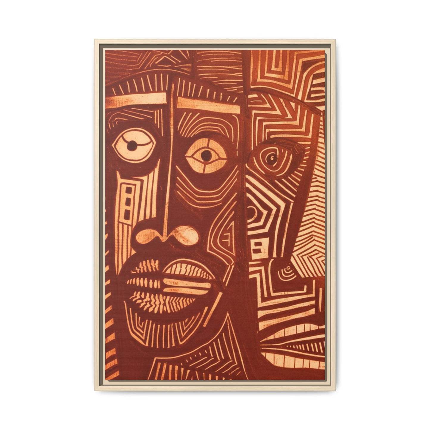 Framed Canvas Print — Abstract Faces No. 4