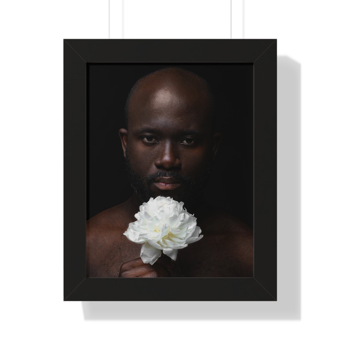 Framed Print — Portrait of Man with Flower No. 1