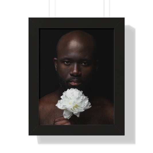 Framed Print — Portrait of Man with Flower No. 1