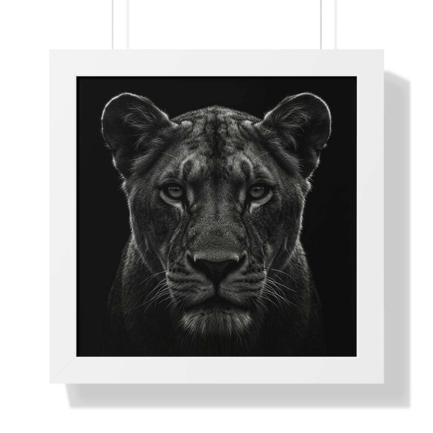 Framed Art Print – Lioness In Black