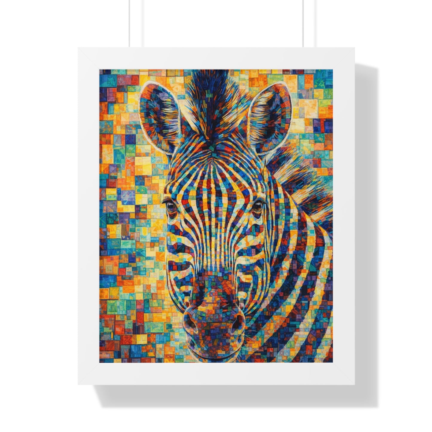 Framed Print — Zebra Cubism